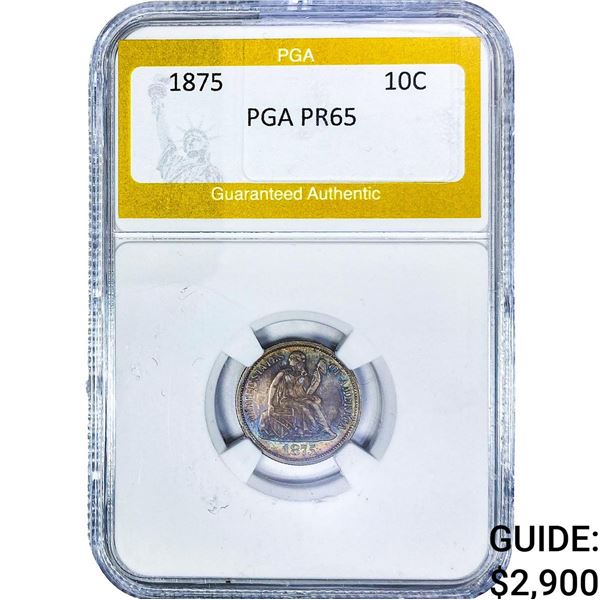 1875 Seated Liberty Dime PGA PR65