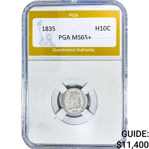 1835 Capped Bust Half Dime PGA MS65+