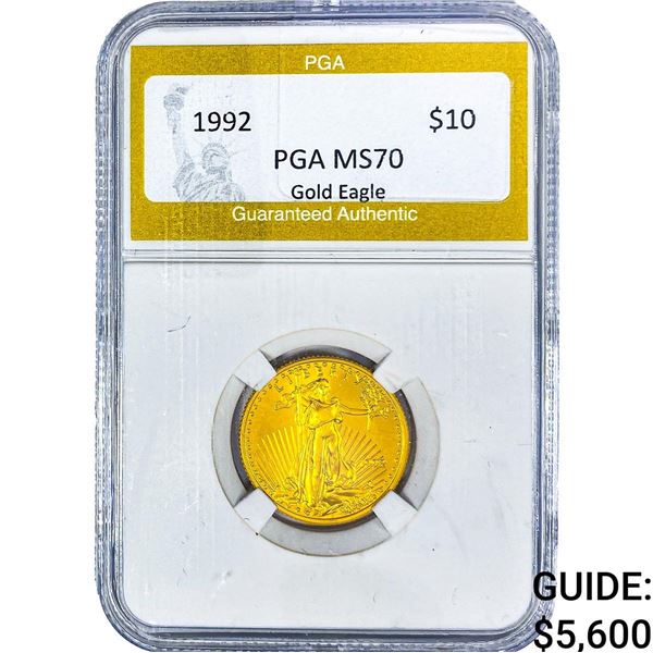 1992 $10 Gold American Eagle 1/4oz PGA MS70