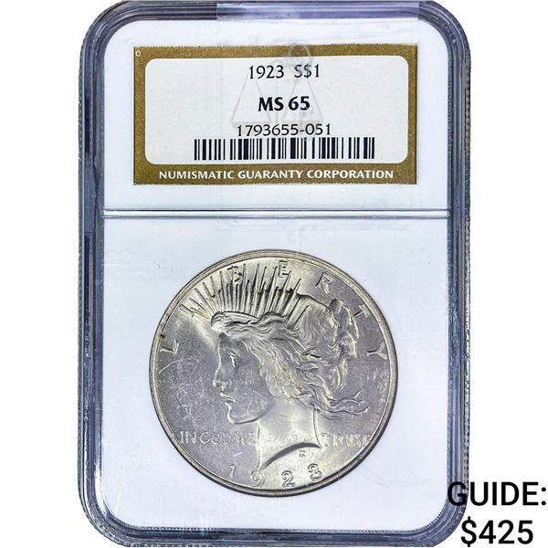 1923 Silver Peace Dollar NGC MS65