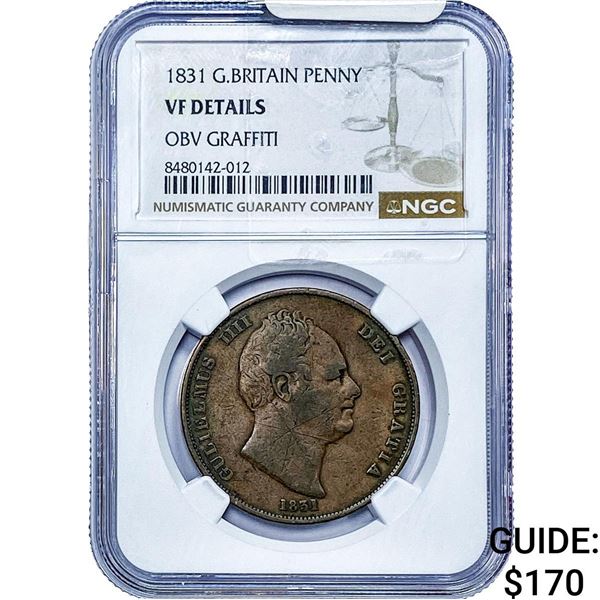 1831 Great Britain Copper Penny NGC VF Details