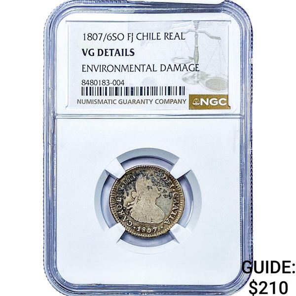 1807/6 Colonial Spain Silver 1 Real NGC VG Details