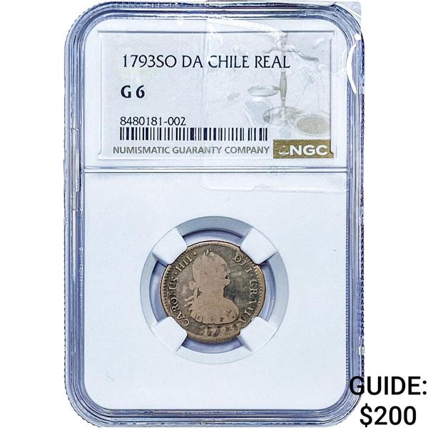 1793 Colonial Spain Silver 1 Real NGC G6