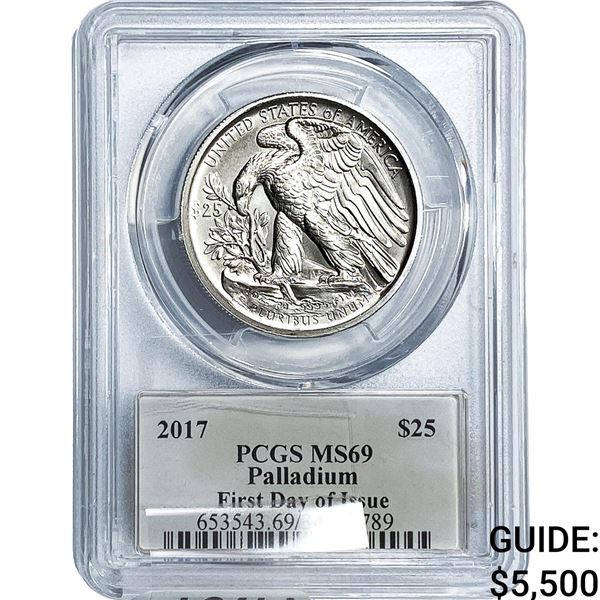 2017 $25 Palladium 1oz PCGS MS69