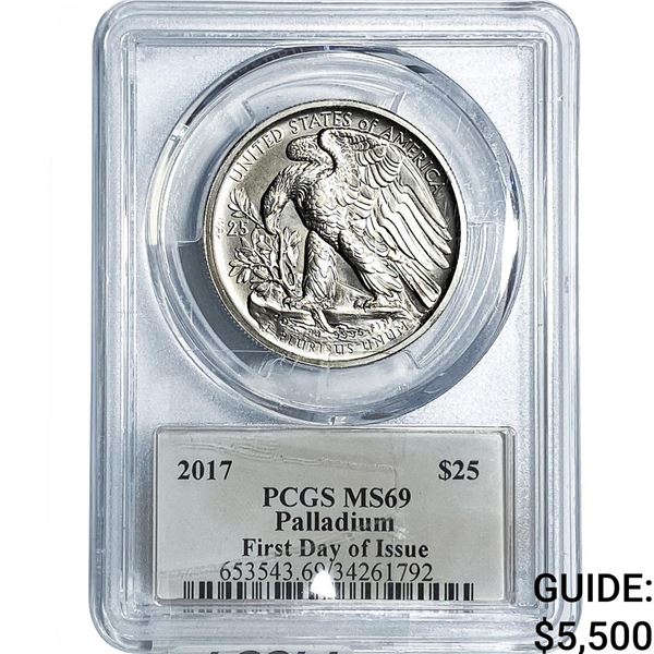 2017 $25 Palladium 1oz PCGS MS69