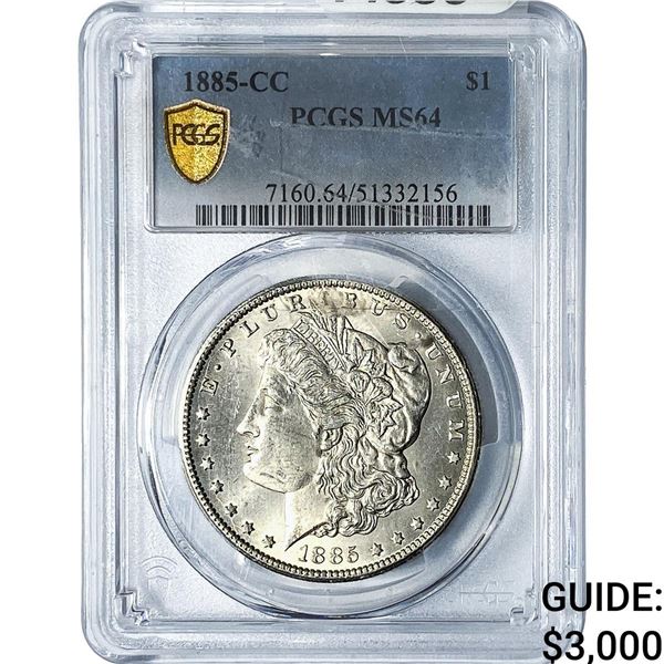 1885-CC Morgan Silver Dollar PCGS MS64