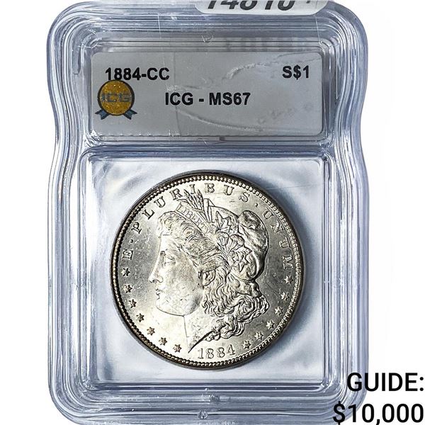 1884-CC Morgan Silver Dollar ICG MS67