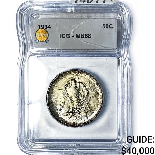 1934 Texas Half Dollar ICG MS68