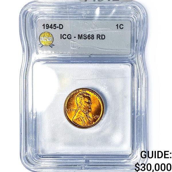 1945-D Wheat Cent ICG MS68 RD