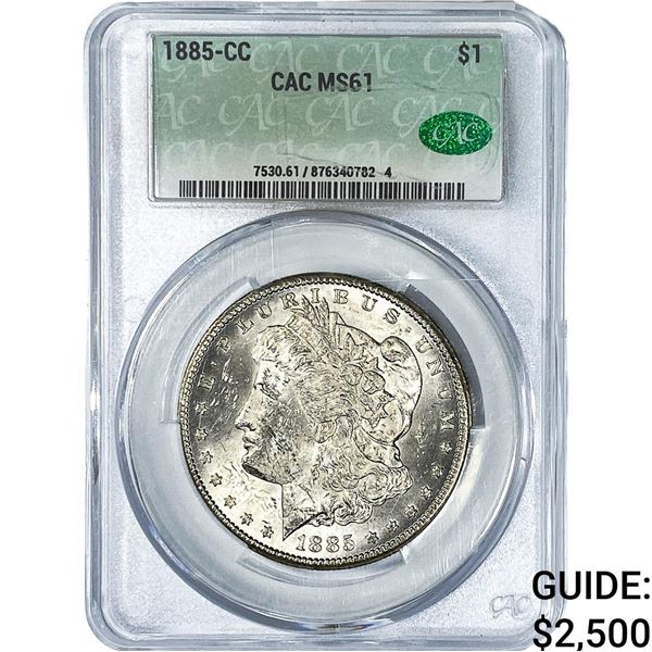 1885-CC Morgan Silver Dollar CAC MS61