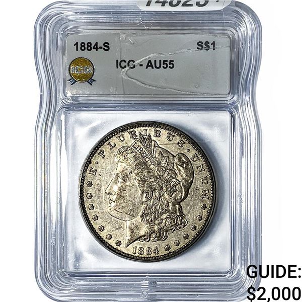 1884-S Morgan Silver Dollar ICG AU55
