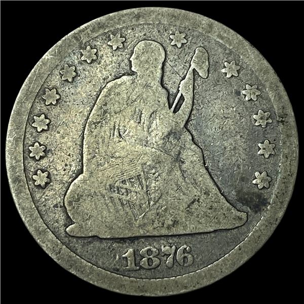 1876-CC Silver Seated Liberty Quarter LIGHTLY  CIRCULATED