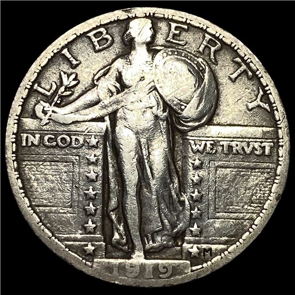 1919 Silver Standing Liberty Quarter NEARLY  UNCIRCULATED