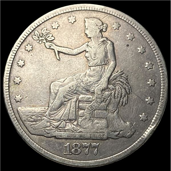1877 Silver Trade Dollar NEARLY UNCIRCULATED