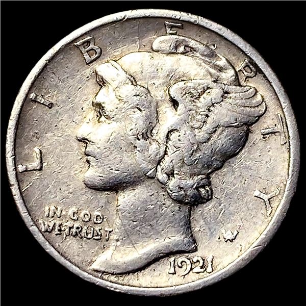 1921-D Silver Mercury Dime NEARLY UNCIRCULATED