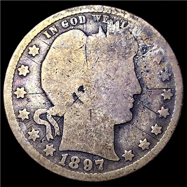 1897-O Silver Barber Quarter NICELY CIRCULATED
