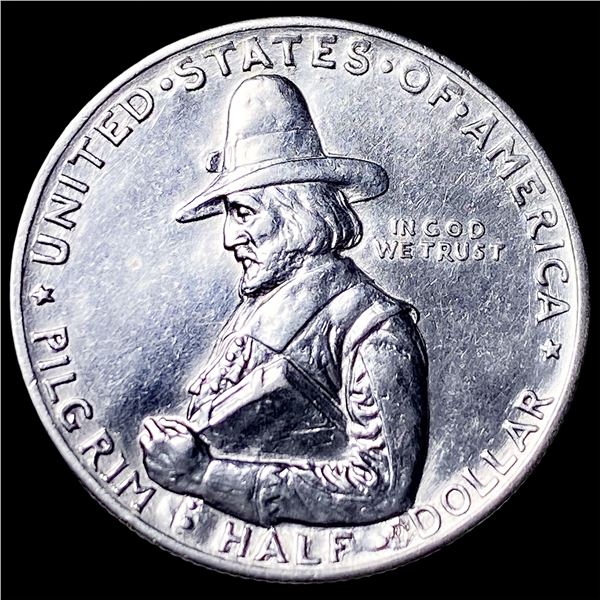 1920 Silver Pilgrim Tercentenary Half Dollar CLOSELY UNCIRCULATED
