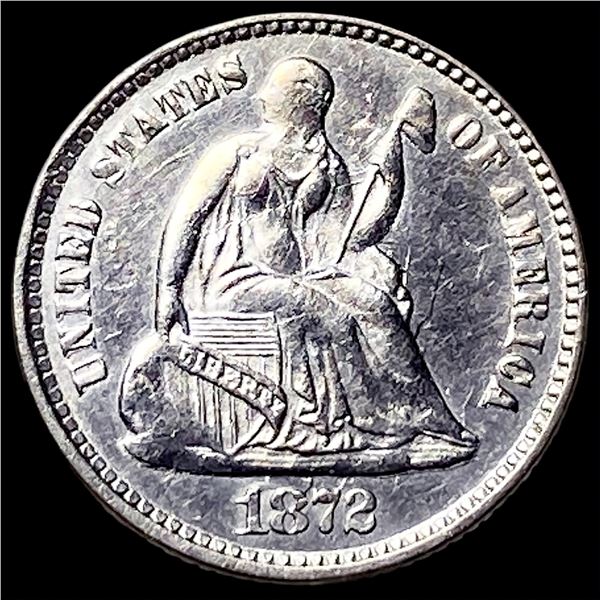 1872 Silver Half Dime CLOSELY UNCIRCULATED