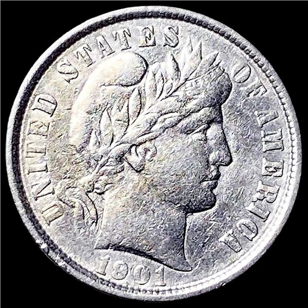 1901 Barber Dime NEARLY UNCIRCULATED