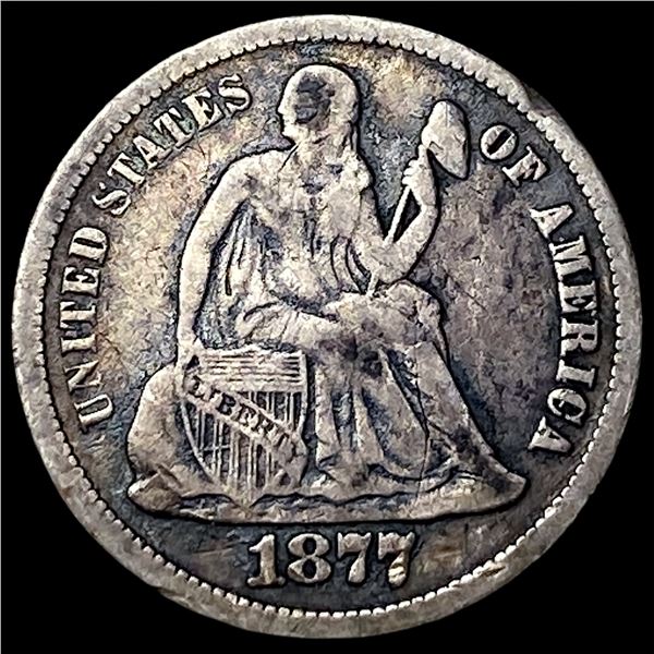 1877-CC Silver Seated Liberty Dime LIGHTLY CIRCULATED