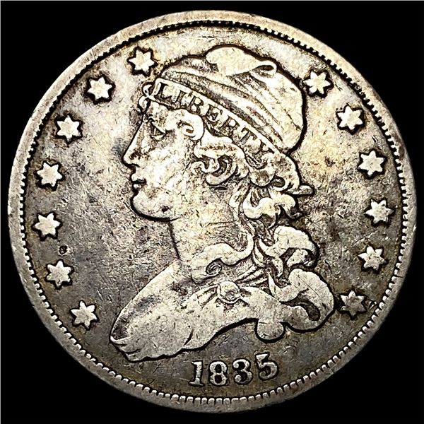 1835 Capped Bust Silver Quarter LIGHTLY CIRCULATED