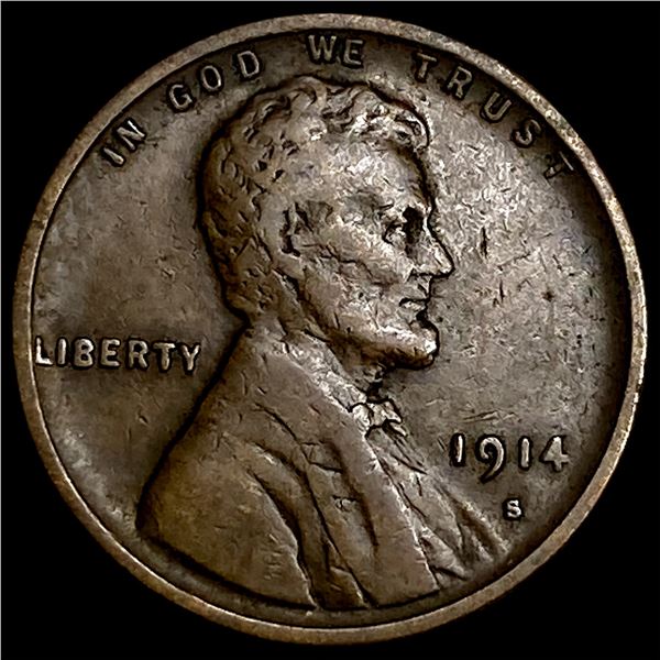 1914-S Lincoln Wheat Cent NEARLY UNCIRCULATED