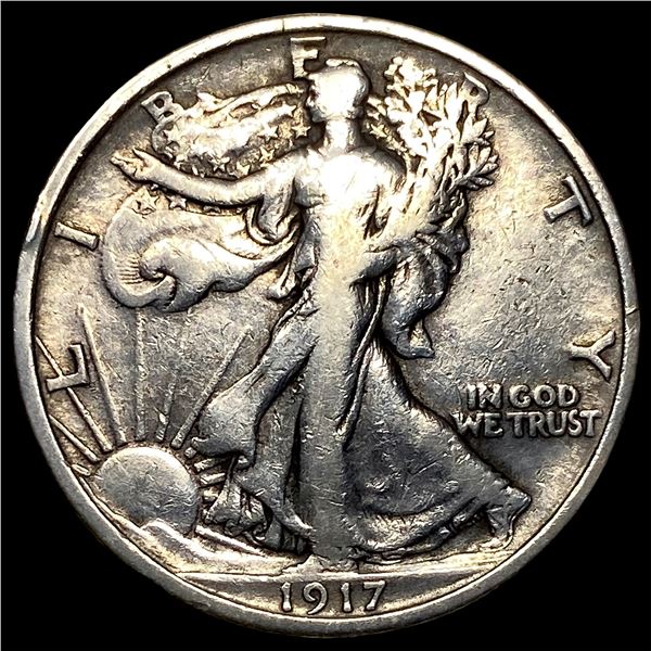 1917-D Silver Walking Liberty Half Dollar ABOUT UNCIRCULATED