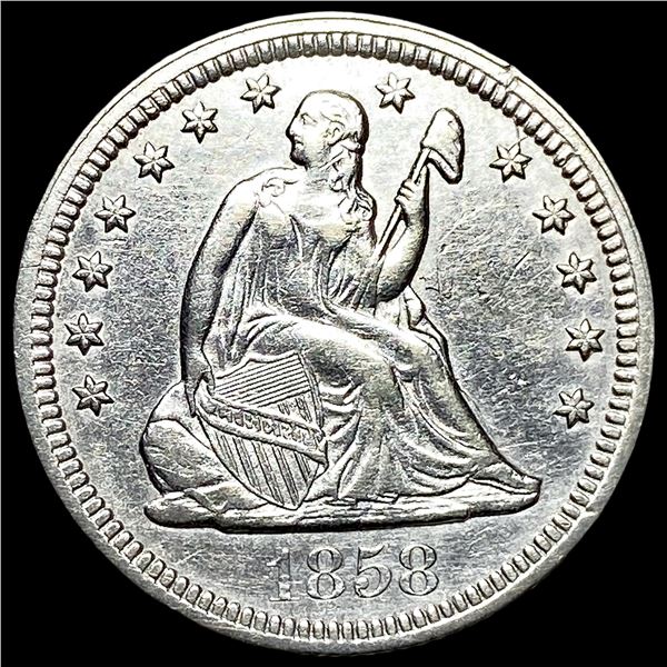1858 Seated Liberty Quarter CLOSELY UNCIRCULATED
