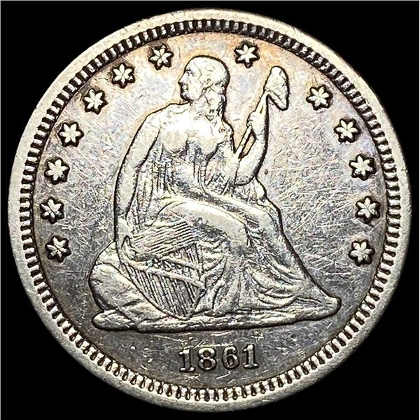 1861 Seated Liberty Quarter CHOICE AU