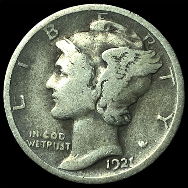1921 Silver Mercury Dime LIGHTLY CIRCULATED