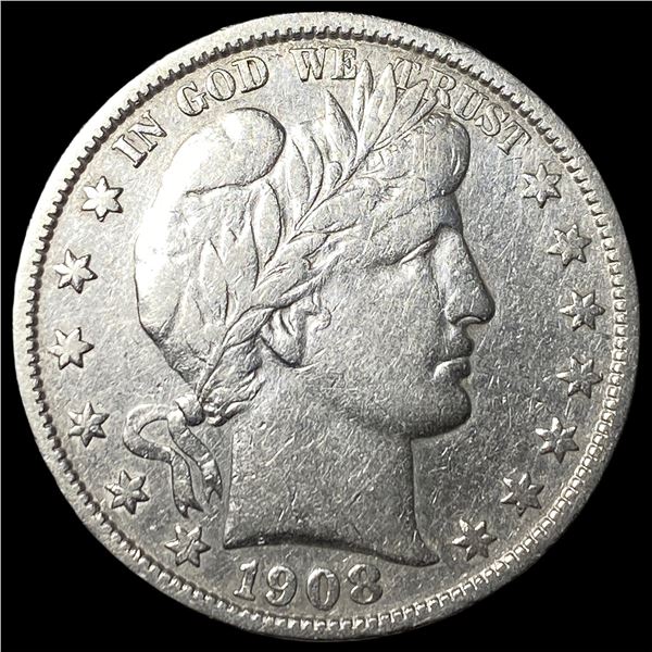 1908-S Silver Barber Half Dollar LIGHTLY  CIRCULATED