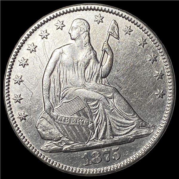 1875 Seated Liberty Half Dollar CHOICE AU