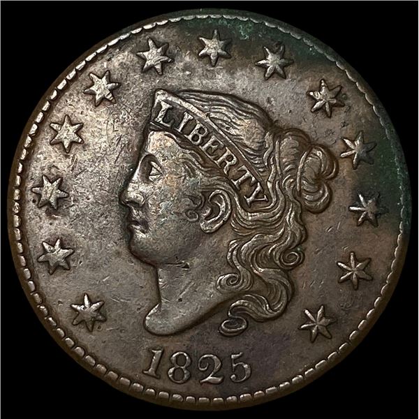 1825 Coronet Head Large Cent NEARLY  UNCIRCULATED