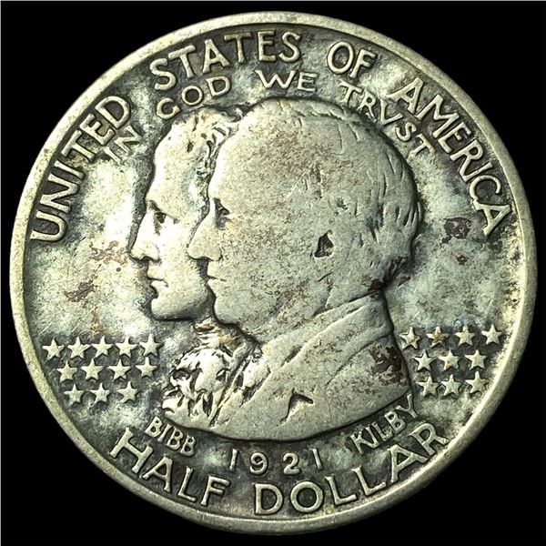 1921 Silver Alabama Half Dollar NEARLY  UNCIRCULATED