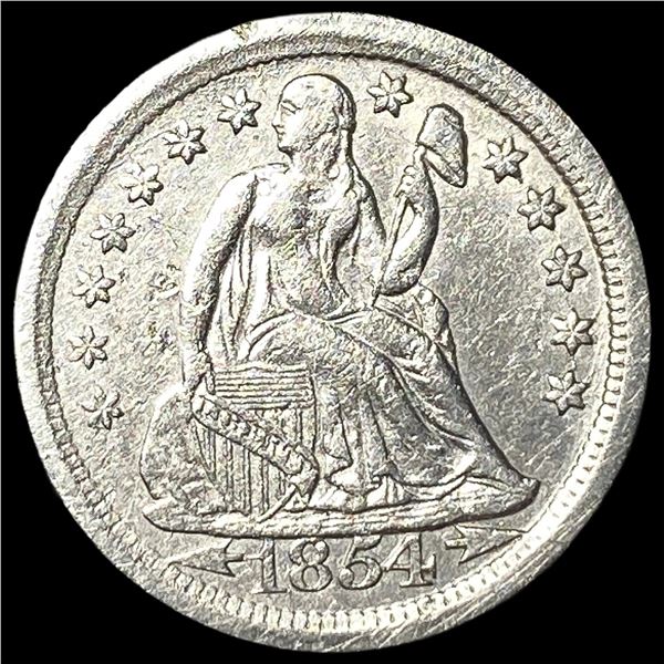 1854-O Silver Seated Liberty Dime ABOUT  UNCIRCULATED