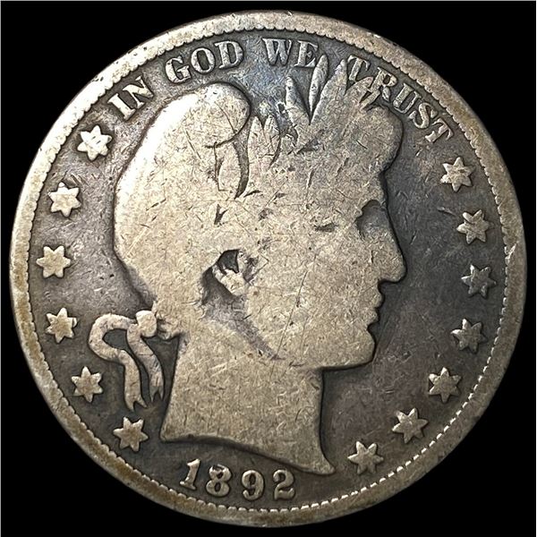 1892 Silver Barber Half Dollar NICELY  CIRCULATED