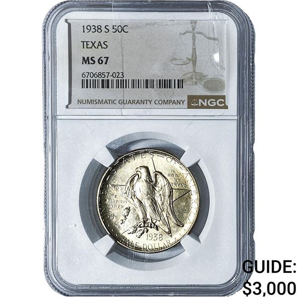 1938-S Texas Half Dollar NGC MS67