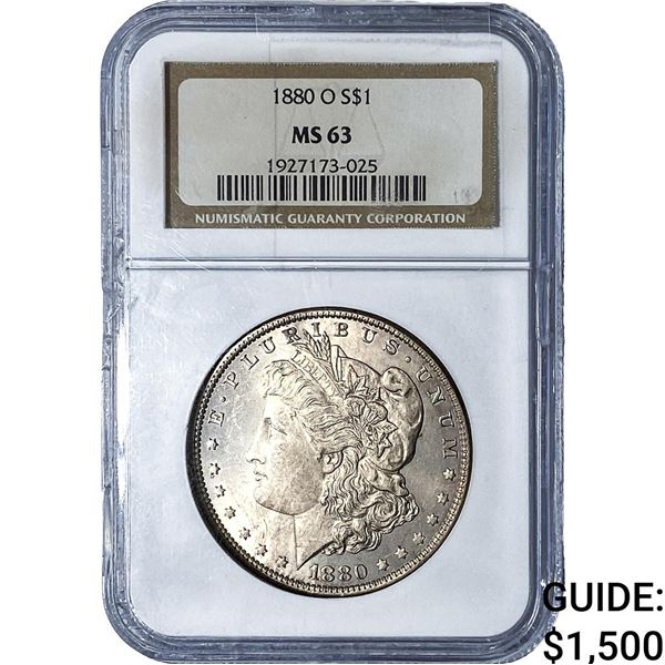 1880-O Morgan Silver Dollar NGC MS63