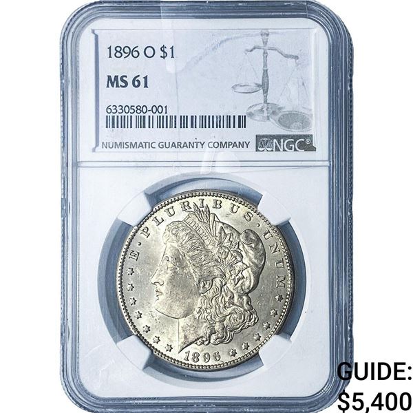1896-O Morgan Silver Dollar NGC MS61