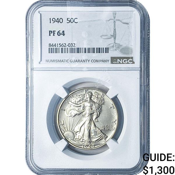 1940 Walking Liberty Half Dollar NGC PF64