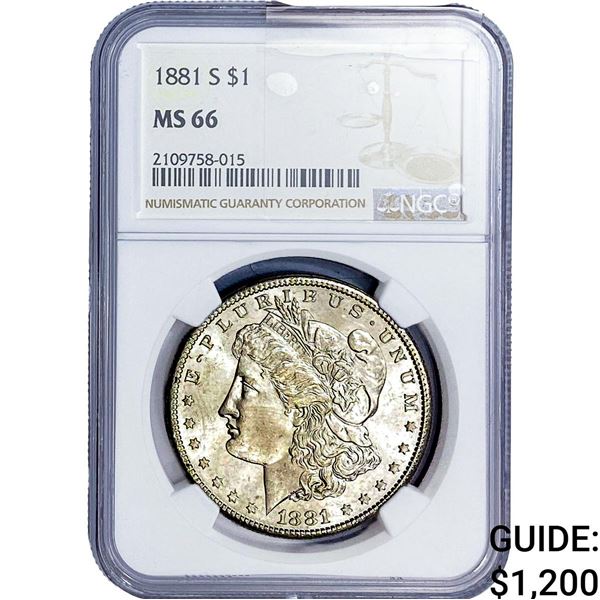 1881-S Morgan Silver Dollar NGC MS66