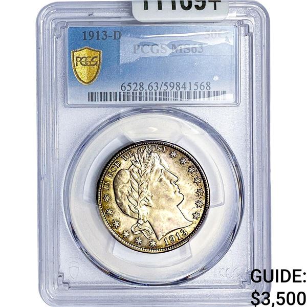 1913-D Barber Half Dollar PCGS MS63