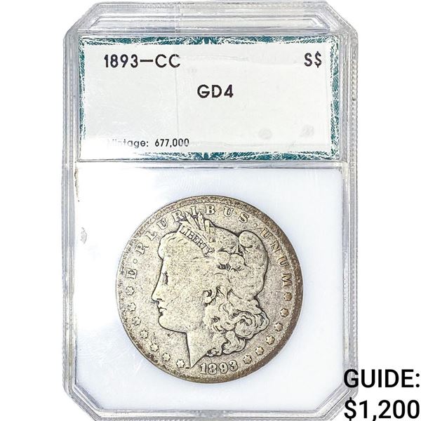 1893-CC Morgan Silver Dollar PCI GD4