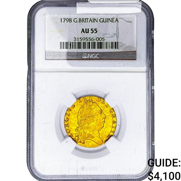 1798 Great Britain Gold Guinea NGC AU55