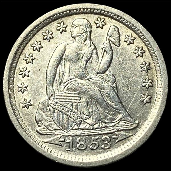1853 Arrows Seated Liberty Dime UNCIRCULATED