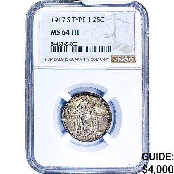 1917-S Standing Liberty Quarter NGC MS64 FH