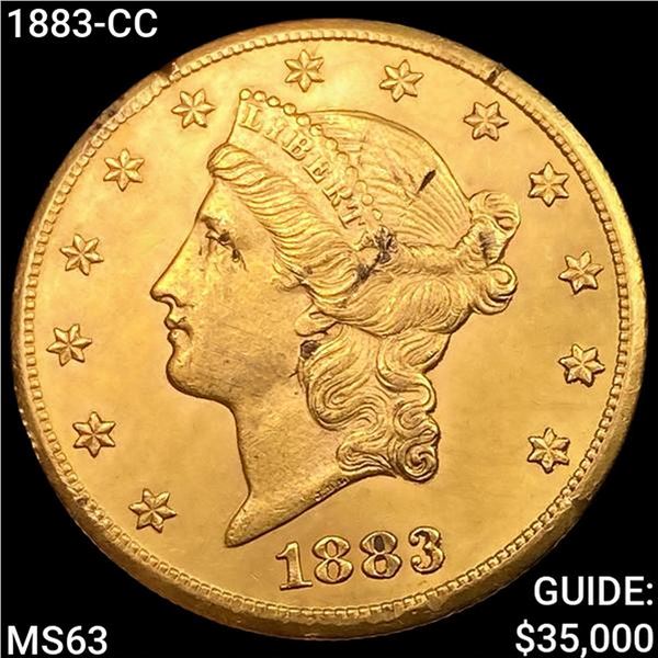 1883-CC $20 Gold Double Eagle CHOICE BU