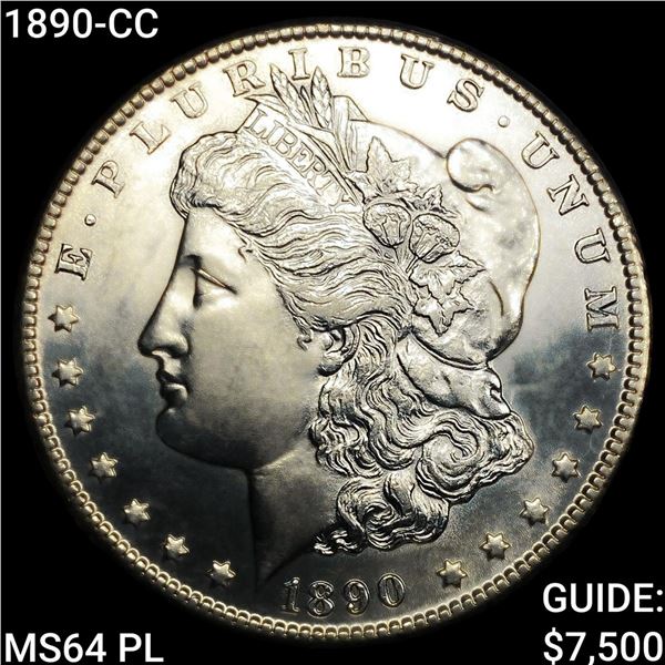 1890-CC Morgan Silver Dollar CHOICE BU PL