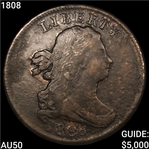 1808 Draped Bust Half Cent CLOSELY UNCIRCULATED