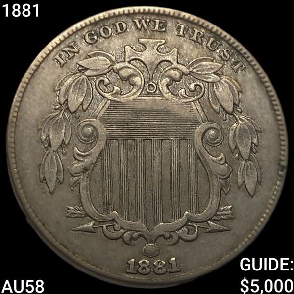 1881 Shield Nickel CHOICE AU